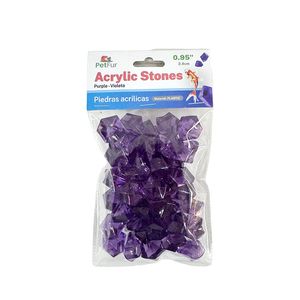 Acrylic Stones, 0.95", Purple, 100g, Plastic