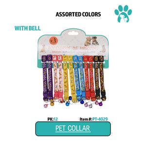 Pet Collar with Bell 1.0 CM Asst Colors