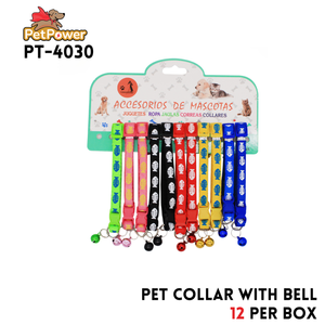 Pet Collar with Bell 1.0 CM Asst Colors