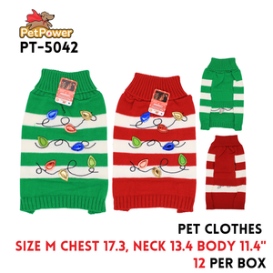 Pet Clothes M, Acrylic,Chest17.3" neck13.4" Body Leghth11.4"