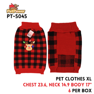 Pet Clothes XL, Acrylic,Chest23.6" neck14.9" Body Leghth17"