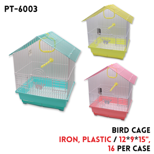 Bird Cage12"x9"x15" (Iron+Plastic)