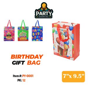 7"x9.5"x 3" Birthday Gift Bag