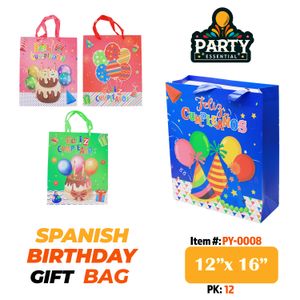 12"x16" x4.5"Spanish Birthday Gift Bag