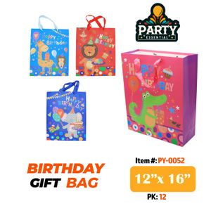 12"x16" x 4.5" GlitterBirthday Gift Bag