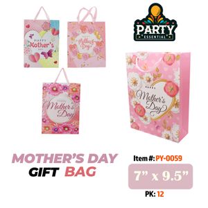 7"x9.5" x 3" Glitter Mother's Day Gift Bag