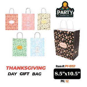 8.5"x10.5"X4" Thanksgiving Day Gift Bag