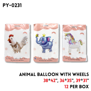 Animal Balloon w/wheels 38"x42",36"x35",39"x31"