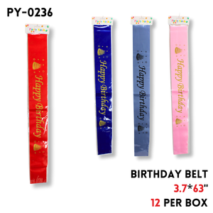 Birthday belt 3.7"x63"