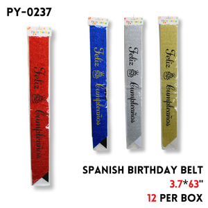 Spanish Birthday belt 3.7"x63"