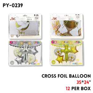 Cross foil balloon 35"x24"
