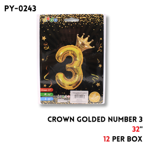 Crown Golded 32" Number 3