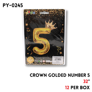 Crown Golded 32" Number 5