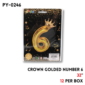 Crown Golded 32" Number 6