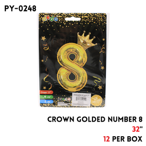Crown Golded 32" Number 8