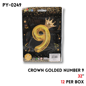 Crown Golded 32" Number 9