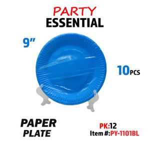 10pcs 9" Paper Plate Blue