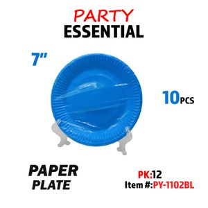10pcs 7" Paper Plate Blue