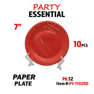 10pcs 7" Paper Plate Red