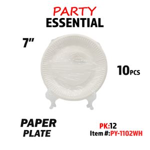10pcs 7" Paper Plate White