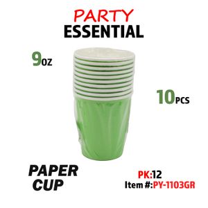 10pcs 9oz  Paper Cup Green
