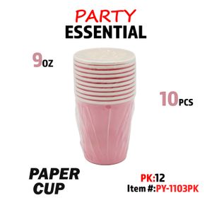 10pcs 9oz  Paper Cup Pink