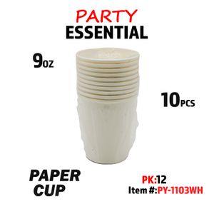 10pcs 9oz  Paper Cup White