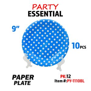 10pcs 9" Paper Plate Blue
