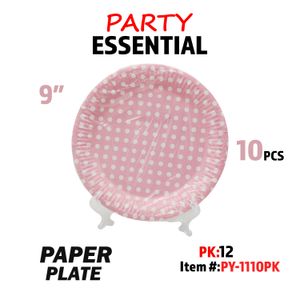 10pcs 9" Paper Plate Pink
