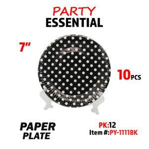 10pcs 7" Paper Plate Black