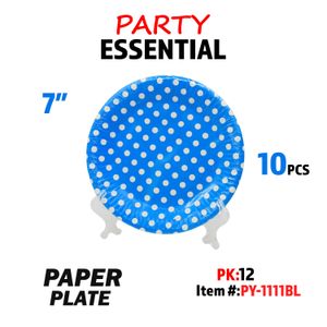 10pcs 7" Paper Plate Blue