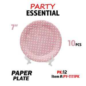 10pcs 7" Paper Plate Pink