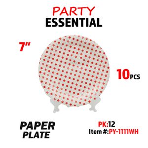 10pcs 7" Paper Plate White