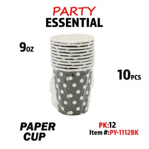 10pcs 9oz Paper Cup Black