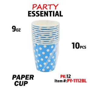 10pcs 9oz Paper Cup Blue