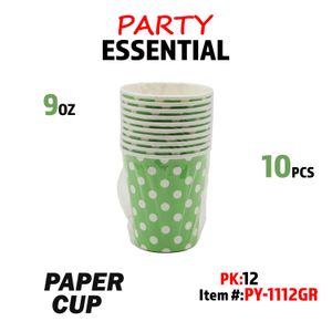 10pcs 9oz Paper Cup Green