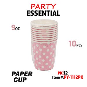 10pcs 9oz Paper Cup Pink