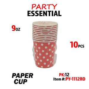 10pcs 9oz Paper Cup Red