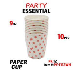 10pcs 9oz Paper Cup White