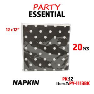20pcs 12??x12"Napkin Blackk