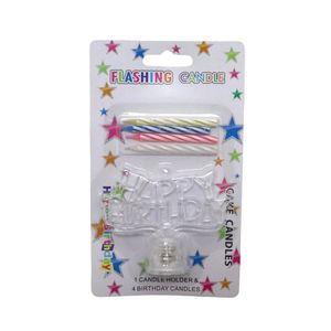 Flashing Candle Holder With Birthday Candle Set