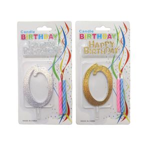 Number 0 candle gold & silver