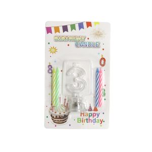 Flashing Number 3 Candle Holder