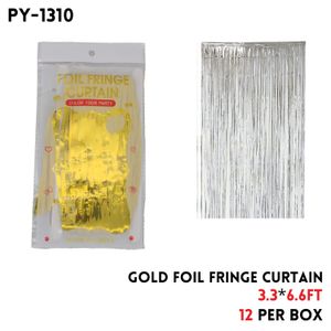 Gold Foil Fringe Curtain, 3.3x6.6ft, Alu Fiol