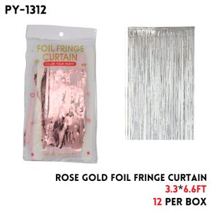 Rose  Foil Fringe Curtain, 3.3x6.6FT, Alu Fiol