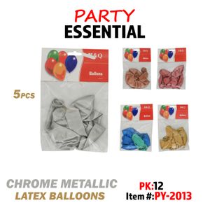 5pcs Chrome Metallic Latex Balloons