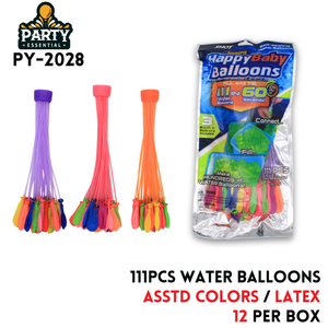 3 Pack Bunch O Balloons ,111pc s, Asstd colors,Latex