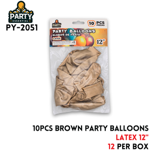 10pcs Brown Party Balloons 12",2.8g/pcs,Latex