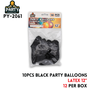 10pcs Black Party Balloons 12",2.2g/pcs,Latex
