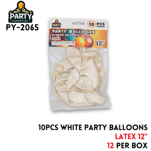 10pcs White Party Balloons 12",2.2g/pcs,Latex